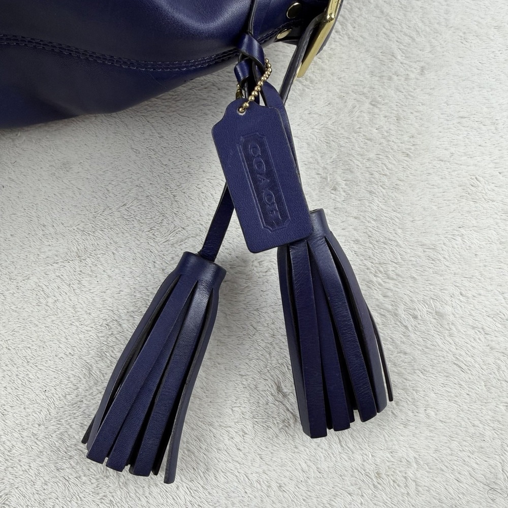 Coach Legacy Duffle Leather Purple Shoulder Crossbody Handbag 23420 Tassels - Picture 7 of 16